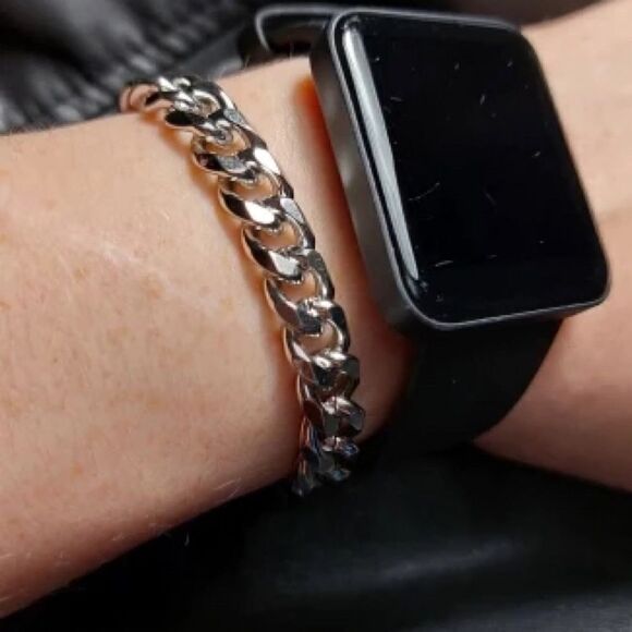 👍206👍 CUBAN STAINLESS STEEL CLASSIC UNISEX CHAIN BRACELET - Picture 3 of 13